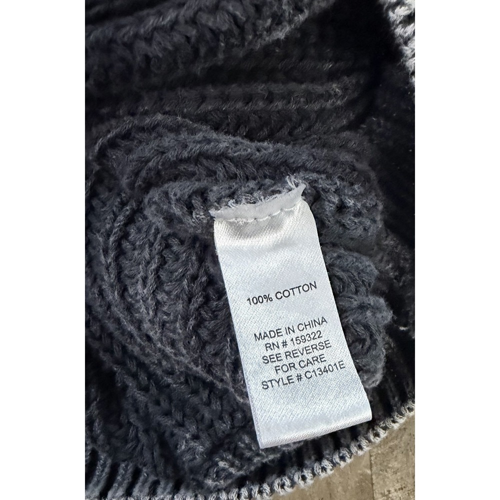 Evereve Gray Cable Knit Pullover Women's Sweater Shoulder Ruffle Large - Picture 4 of 5